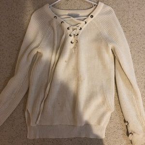 lace up sweater